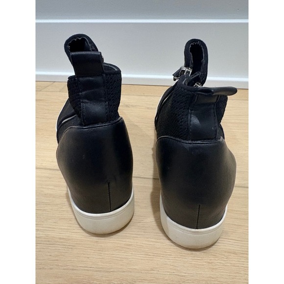 Steve Madden Black Wedge Sneaker Booties Side Zip Women's Shoes - Picture 7 of 7